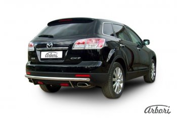 15 749 р. Защита заднего бампера Arbori (нержавейка, 1 труба d57 mm). Mazda CX-9 TB дорестайлинг (2007-2009)  с доставкой в г. Таганрог. Увеличить фотографию 2