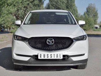 18 499 р. Защита переднего бампера (Ø42 мм, нержавейка) SLITKOFF Mazda CX-5 KF (2016-2024)  с доставкой в г. Таганрог. Увеличить фотографию 2