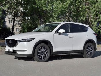 18 499 р. Защита переднего бампера (Ø42 мм, нержавейка) SLITKOFF Mazda CX-5 KF (2016-2024)  с доставкой в г. Таганрог. Увеличить фотографию 3