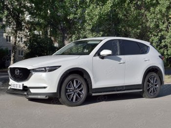 20 749 р. Защита переднего бампера (2 трубыØ63 и 42 мм, нержавейка) SLITKOFF  Mazda CX-5  KF (2016-2025)  с доставкой в г. Таганрог. Увеличить фотографию 2