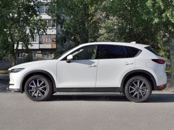 26 999 р. Широкая защита порогов с трубой диаметром 42 мм SLITKOFF v1 Mazda CX-5 KF (2016-2024)  с доставкой в г. Таганрог. Увеличить фотографию 3