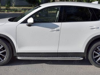 35 999 р. Защита порогов из круглой трубы диаметром 63 мм SLITKOFF v1  Mazda CX-5  KF (2016-2024)  с доставкой в г. Таганрог. Увеличить фотографию 3