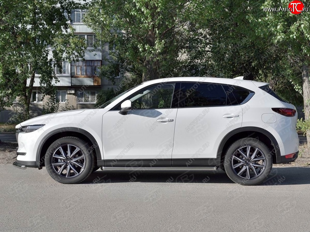 21 999 р. Защита порогов из круглой трубы диаметром 63 мм SLITKOFF v1  Mazda CX-5  KF (2016-2024)  с доставкой в г. Таганрог