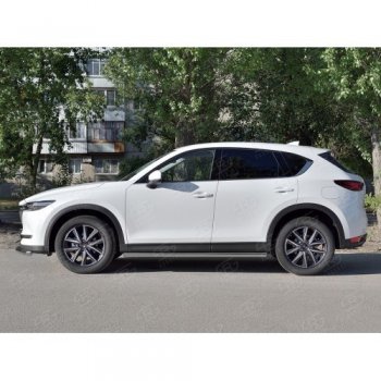 21 999 р. Защита порогов из круглой трубы диаметром 63 мм SLITKOFF v3  Mazda CX-5  KF (2016-2024)  с доставкой в г. Таганрог. Увеличить фотографию 2