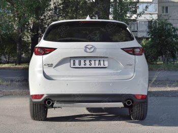 14 999 р. Защита заднего бампера (Ø75x42 мм, нержавейка) Russtal Mazda CX-5 KF (2016-2024)  с доставкой в г. Таганрог. Увеличить фотографию 2