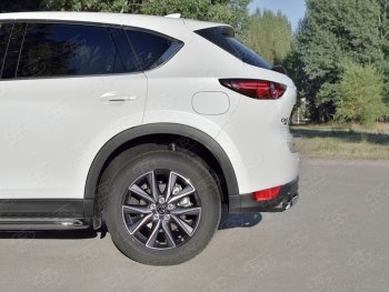 14 999 р. Защита заднего бампера (Ø75x42 мм, нержавейка) Russtal Mazda CX-5 KF (2016-2024)  с доставкой в г. Таганрог. Увеличить фотографию 3