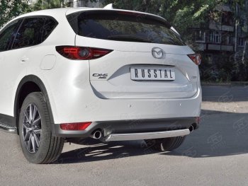 14 999 р. Защита заднего бампера (Ø75x42 мм, нержавейка) Russtal Mazda CX-5 KF (2016-2024)  с доставкой в г. Таганрог. Увеличить фотографию 4