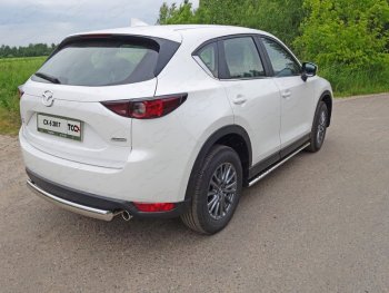 Защита заднего бампера (овальная короткая) ТСС (нержавейка d75х42 мм) Mazda CX-5 KF (2016-2024)