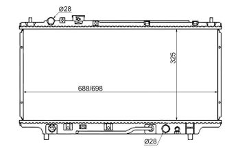Радиатор двигателя SAT (пластинчатый, МКПП/АКПП) Mazda (Мазда) Familia (Фамилия)  седан (1994-1999) седан BH дорестайлинг, BH рестайлинг