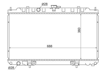 Радиатор двигателя (трубчатый, 1.3/1.8, МКПП/АКПП) SAT Mazda (Мазда) 323/Familia (фамилия)  седан (1998-2004), Nissan (Нисан) AD (АД)  Y11 (1999-2008),  Almera (Альмера)  N16 (2000-2003),  Bluebird Sylphy (блюбёрд)  седан (2000-2003),  Primera (Примера) ( 3 седан,  3 универсал) (2001-2008),  Sunny (Санни)  B15 (1998-2004),  Wingroad (Вингроад)  2 Y11 (1999-2005)