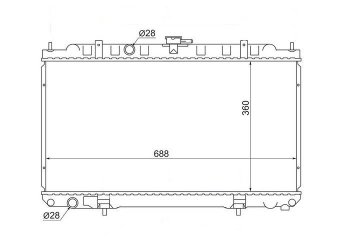 Радиатор двигателя (трубчатый, МКПП) SAT Mazda (Мазда) 323/Familia (фамилия)  седан (1998-2004), Nissan (Нисан) AD (АД)  Y11 (1999-2008),  Almera (Альмера)  N16 (2000-2003),  Bluebird Sylphy (блюбёрд)  седан (2000-2003),  Primera (Примера) ( 3 седан,  3 универсал) (2001-2008),  Sunny (Санни)  B15 (1998-2004)