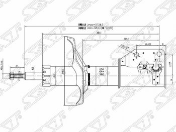 3 689 р. Левый амортизатор передний SAT  Mazda 323/Familia  седан - Premacy  с доставкой в г. Таганрог. Увеличить фотографию 1