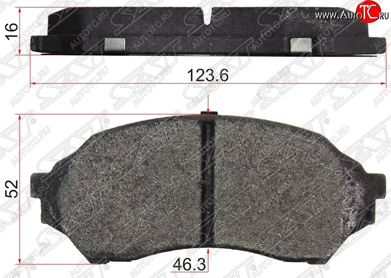 1 299 р. Колодки тормозные SAT (передние)  Mazda 323/Familia  седан (1998-2004) BJ дорестайлинг, BJ рестайлинг  с доставкой в г. Таганрог