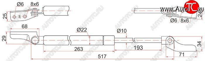 1 099 р. Правый упор крышки багажника SAT (газовый)  Mazda Premacy (1999-2004)  с доставкой в г. Таганрог