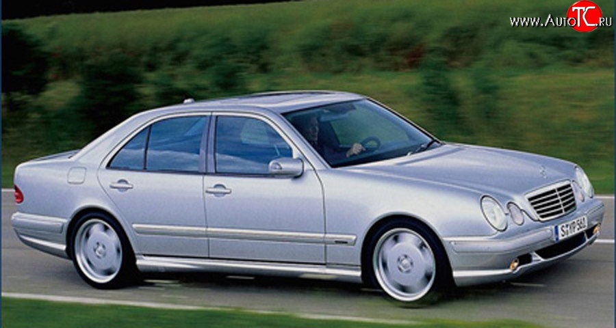 8 149 р. Пороги накладки AMG E55 Mercedes-Benz E-Class W210 дорестайлинг седан (1996-1999) (Неокрашенные)  с доставкой в г. Таганрог