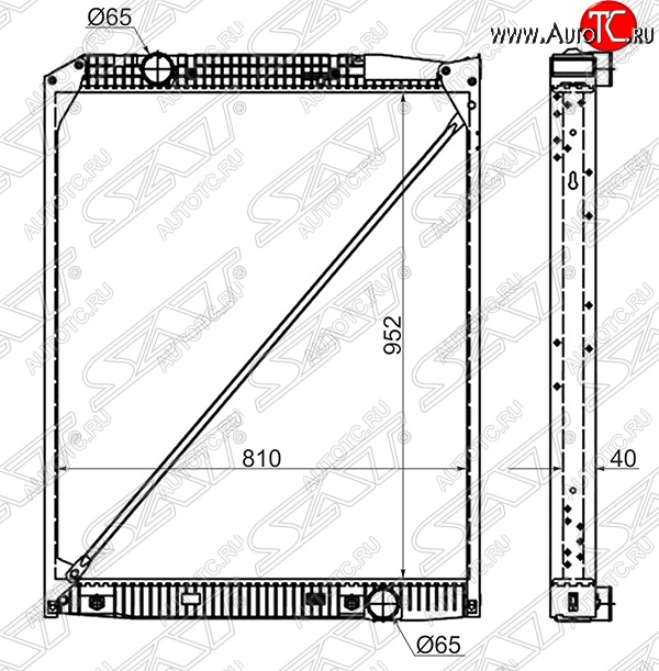 31 849 р. Радиатор двигателя (пластинчатый, МКПП/АКПП) SAT  Mercedes-Benz Actros (1995-2024)  с доставкой в г. Таганрог