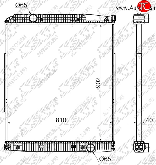 32 599 р. Радиатор двигателя (пластинчатый, МКПП/АКПП) SAT  Mercedes-Benz Actros (1995-2024)  с доставкой в г. Таганрог