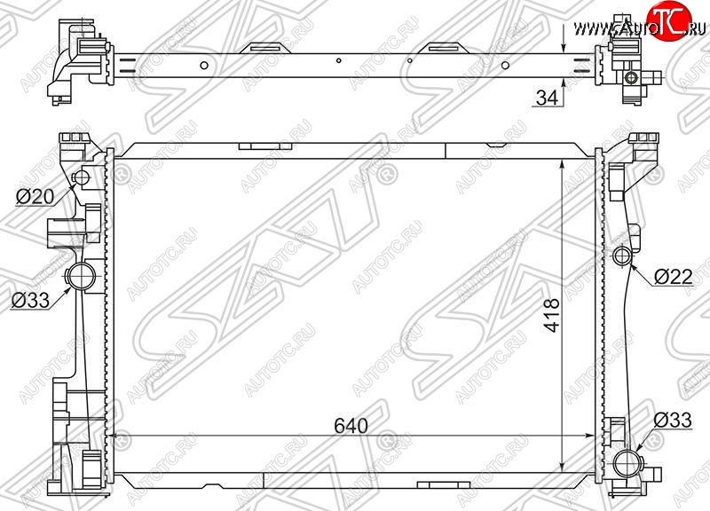 11 649 р. Радиатор двигателя SAT (пластинчатый, АКПП)  Mercedes-Benz A class  W176 - CLA class  C117  с доставкой в г. Таганрог