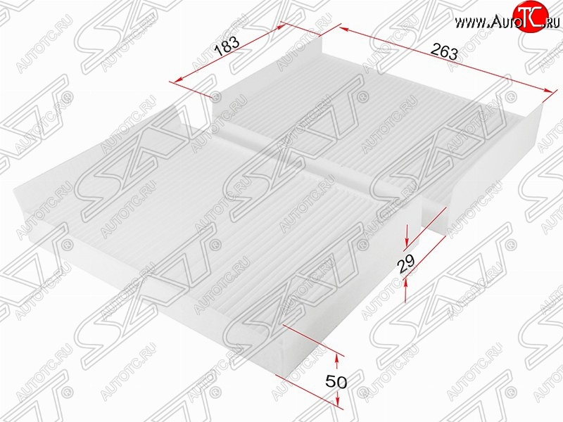 579 р. Фильтр салонный SAT (комплект, 263х183х50/29 mm)  Mercedes-Benz CL class  C216 - S class  W221  с доставкой в г. Таганрог