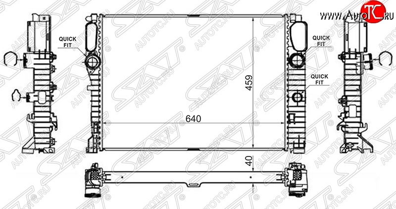 11 449 р. Радиатор двигателя SAT (пластинчатый, DIESEL, МКПП/АКПП) Mercedes-Benz E-Class W211 дорестайлинг седан (2002-2006)  с доставкой в г. Таганрог