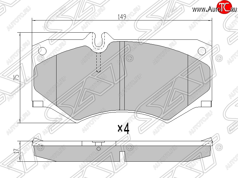 1 239 р. Колодки тормозные SAT (передние)  Mercedes-Benz G class  W463 (1989-1994) 5 дв. дорестайлинг  с доставкой в г. Таганрог