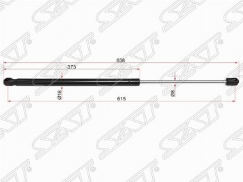 Правый упор капота SAT (газовый)  GL class  X166, ML class  W166