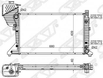 9 899 р. Радиатор двигателя SAT (трубчатый, АКПП)  Mercedes-Benz Sprinter  W906 (2014-2018) рестайлинг  с доставкой в г. Таганрог. Увеличить фотографию 1