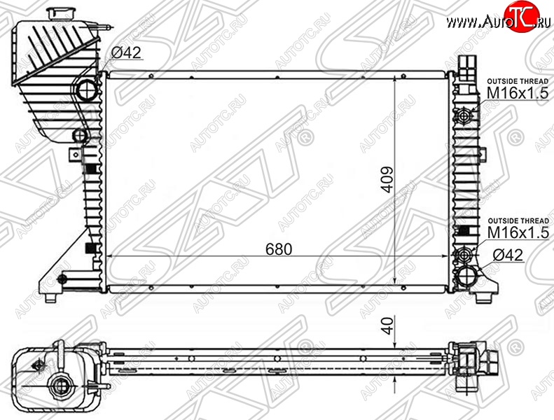 10 449 р. Радиатор двигателя SAT (трубчатый, АКПП)  Mercedes-Benz Sprinter  W906 (2014-2018) рестайлинг  с доставкой в г. Таганрог