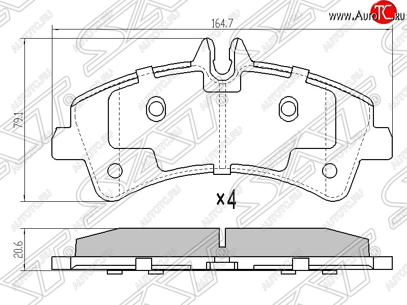 1 499 р. Колодки тормозные задние SAT  Mercedes-Benz Sprinter  W906 (2006-2013)  с доставкой в г. Таганрог