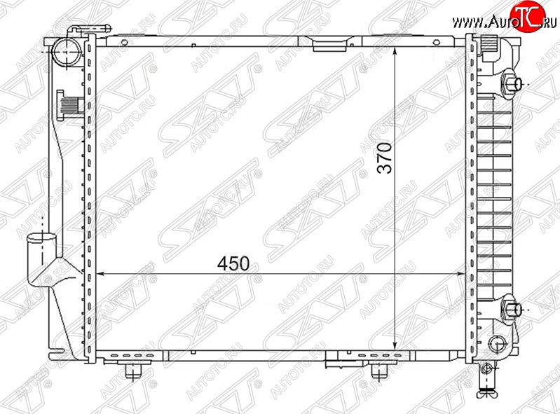 8 349 р. Радиатор двигателя SAT (пластинчатый, 2.6/2.8/3.0/3.2/3.6AMG, МКПП/АКПП)  Mercedes-Benz E-Class ( W124,  S124) (1984-1996) седан дорестайлинг, универсал рестайлинг  с доставкой в г. Таганрог