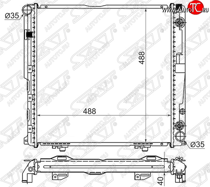 8 849 р. Радиатор двигателя SAT (пластинчатый, 2.0/2.2, АКПП)  Mercedes-Benz E-Class ( W124,  S124) (1984-1996) седан дорестайлинг, универсал рестайлинг  с доставкой в г. Таганрог