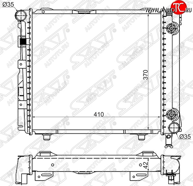 7 299 р. Радиатор двигателя SAT (пластинчатый, 2.0/2.2/2.3, АКПП) Mercedes-Benz C-Class W201 седан (1982-1992)  с доставкой в г. Таганрог