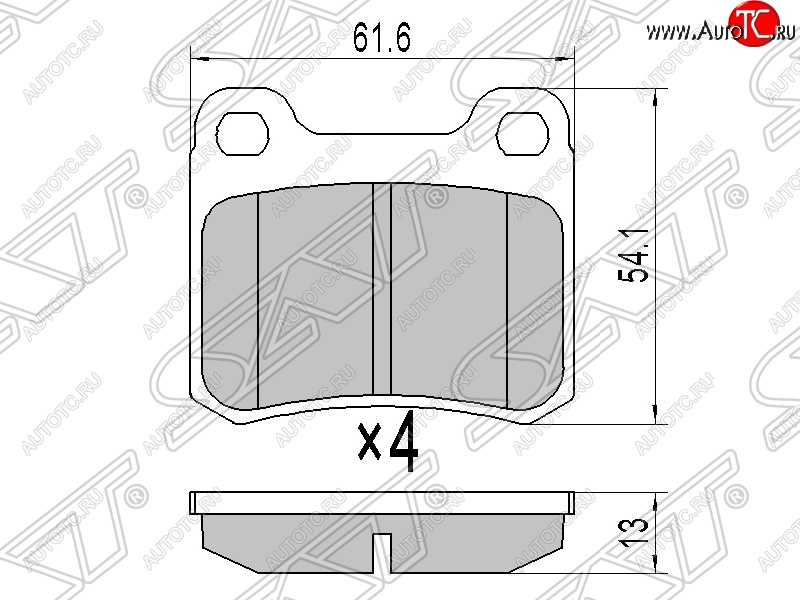 739 р. Колодки тормозные задние SAT Mercedes-Benz C-Class W202 дорестайлинг седан (1993-1997)  с доставкой в г. Таганрог