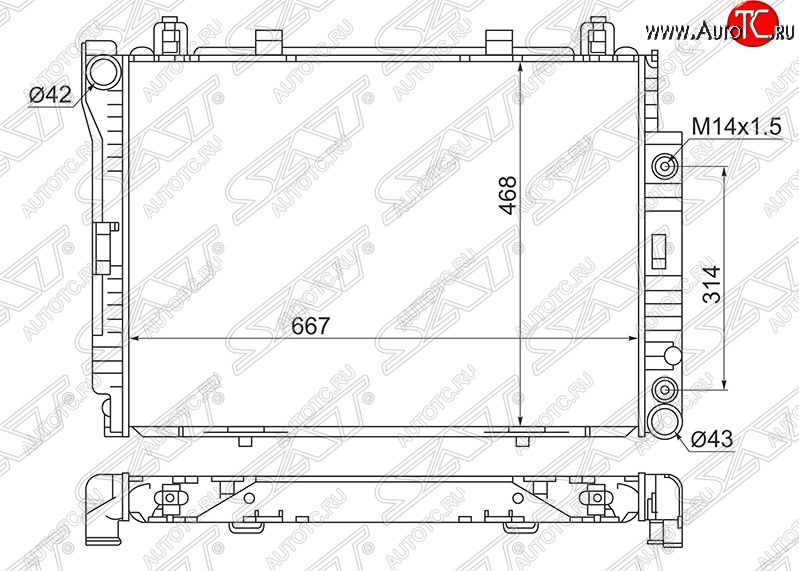 11 599 р. Радиатор двигателя SAT (пластинчатый, 3.0TD/3.5TD, МКПП/АКПП)  Mercedes-Benz S class  W140 (1991-1998) Седан  с доставкой в г. Таганрог