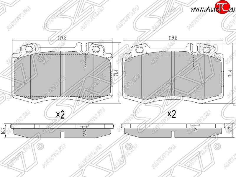 1 649 р. Колодки тормозные SAT (передние)  Mercedes-Benz ML class  W163 (1997-2001) дорестайлинг  с доставкой в г. Таганрог