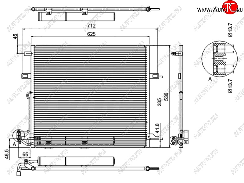 8 549 р. Радиатор кондиционера SAT  Mercedes-Benz ML class  W164 (2005-2011) дорестайлинг, рестайлинг  с доставкой в г. Таганрог