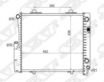 11 299 р. Радиатор двигателя (пластинчатый, 2.6/3.2, МКПП/АКПП) SAT Mercedes-Benz C-Class W201 седан (1982-1992)  с доставкой в г. Таганрог. Увеличить фотографию 1