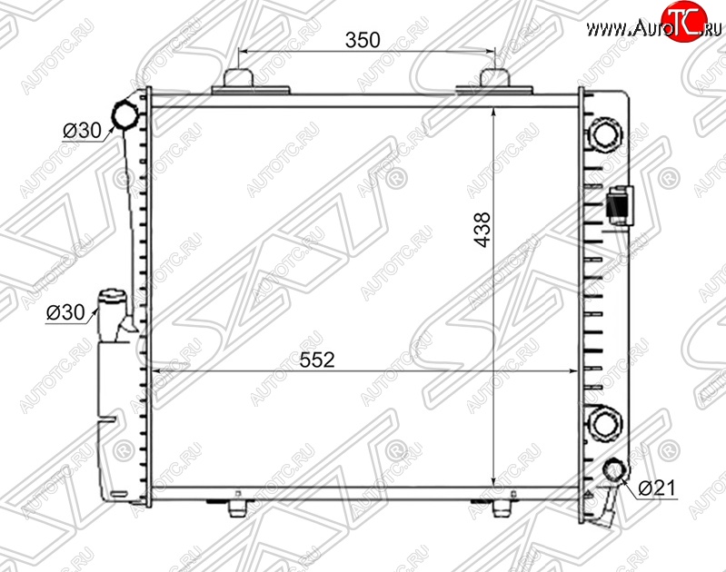 10 649 р. Радиатор двигателя (пластинчатый, 2.6/3.2, МКПП/АКПП) SAT  Mercedes-Benz C-Class  W201 (1982-1992) седан  с доставкой в г. Таганрог