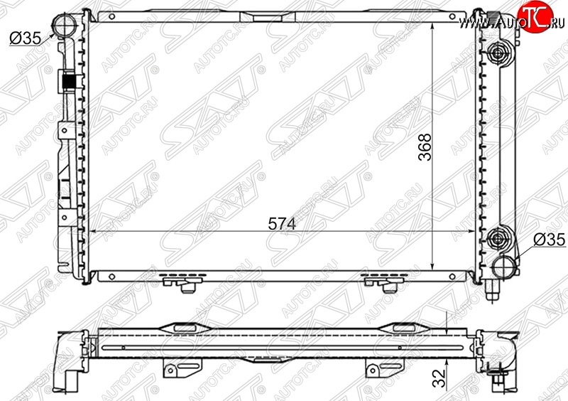 15 349 р. Радиатор двигателя (пластинчатый, 1.8/2.0/2.0D/2.2D, АКПП) SAT Mercedes-Benz C-Class W201 седан (1982-1992)  с доставкой в г. Таганрог