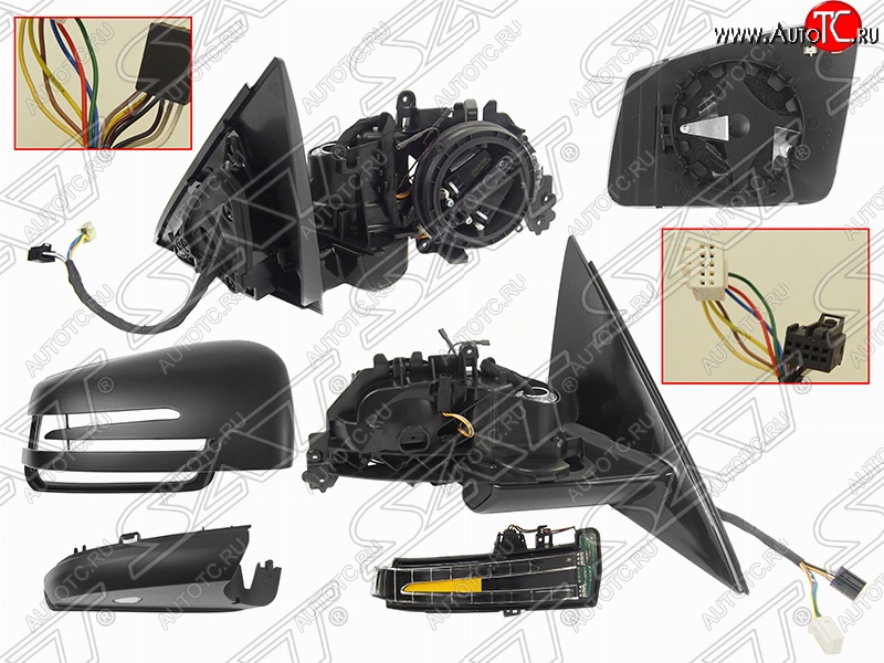 6 199 р. Правое боковое зеркало заднего вида SAT обогрев, поворот, память, подсветка, пр-во Тайвань) Mercedes-Benz E-Class W212 рестайлинг седан (2013-2017) (Неокрашенное)  с доставкой в г. Таганрог