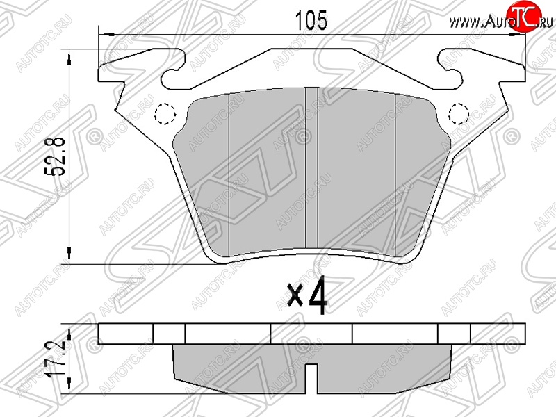 769 р. Колодки тормозные SAT (задние) Mercedes-Benz Vito W638 (1996-2003)  с доставкой в г. Таганрог