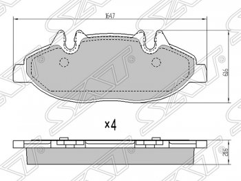 Колодки тормозные SAT (передние) Mercedes-Benz (Мерседес-Бенс) Vito (вито)  W639 (2003-2014) W639 дорестайлинг, рестайлинг