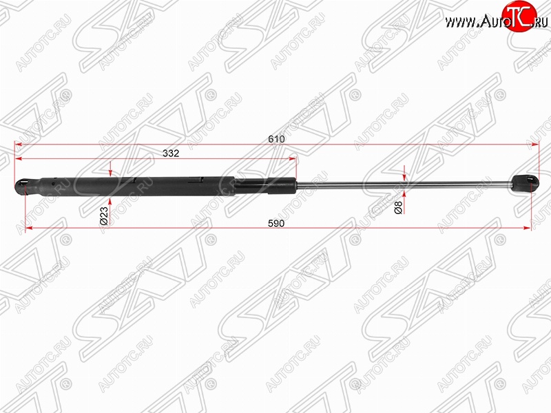 2 359 р. Левый упор капота SAT  Mercedes-Benz GL class  X164 (2006-2012) дорестайлинг, рестайлинг  с доставкой в г. Таганрог