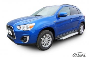 Порожки для ног Arbori Optima Silver Mitsubishi ASX 1-ый рестайлинг (2013-2016)