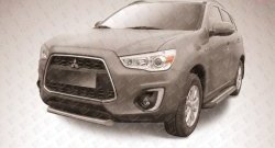 Защита переднего бампера из короткой трубы диаметром 76 мм Slitkoff Mitsubishi (Митсубиси) ASX (АСХ) (2013-2016) 1-ый рестайлинг