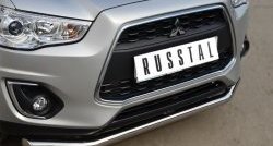 16 999 р. Одинарная защита переднего бампера диаметром 63 мм SLITKOFF  Mitsubishi ASX (2013-2016) 1-ый рестайлинг  с доставкой в г. Таганрог. Увеличить фотографию 2