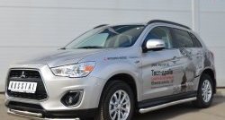 14 849 р. Защита порогов из круглой трубы диаметром 63 мм Russtal Mitsubishi ASX 1-ый рестайлинг (2013-2016) (Защита порогов с со скосами на торцах (вариант 1))  с доставкой в г. Таганрог. Увеличить фотографию 4