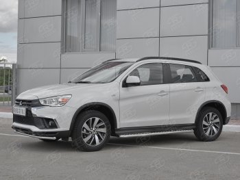 16 649 р. Защита переднего бампера (Ø42 мм, нержавейка) SLITKOFF Mitsubishi ASX 2-ой рестайлинг (2017-2020)  с доставкой в г. Таганрог. Увеличить фотографию 2