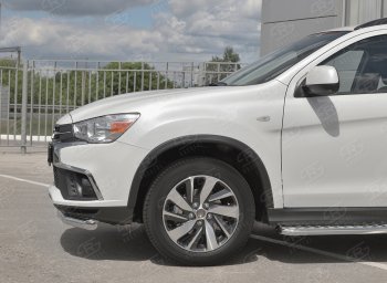 16 999 р. Защита переднего бампера (Ø63 мм, секции, нержавейка) SLITKOFF Mitsubishi ASX 2-ой рестайлинг (2017-2020)  с доставкой в г. Таганрог. Увеличить фотографию 3