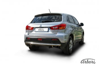 12 149 р. Защита заднего бампера Arbori (нержавейка, 1 труба d57 mm). Mitsubishi ASX дорестайлинг (2010-2012)  с доставкой в г. Таганрог. Увеличить фотографию 2